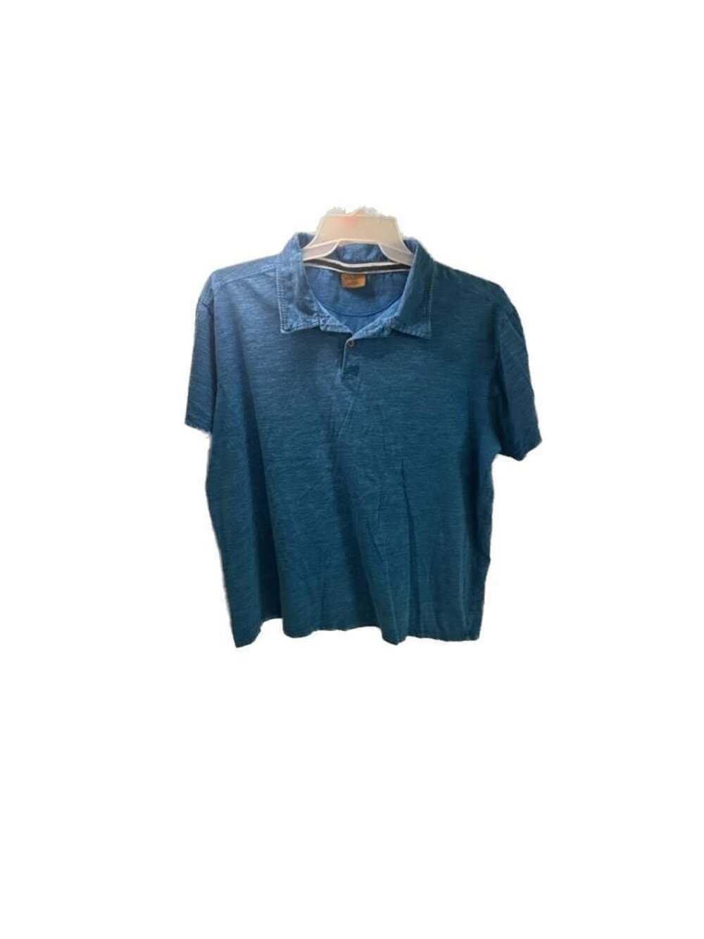 Big Sky Outfitters Blue Heathered Polo Shirt Size Large